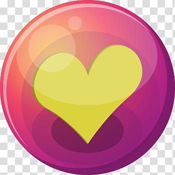 Heart Bubble Icons, yellow, round white heart logo transparent background PNG clipart