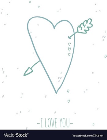 Heart card love vector image