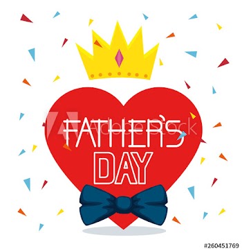 heart card with crown and tie bow to fathers day