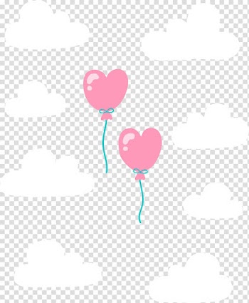 Heart , Cartoon pink hand-painted heart balloon transparent background PNG clipart