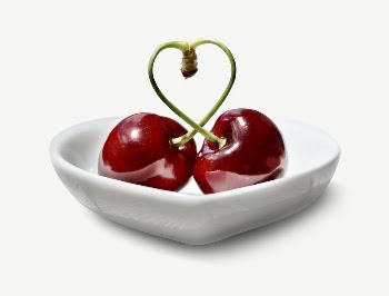 Heart cherries collage element, isolated | Free PSD - rawpixel