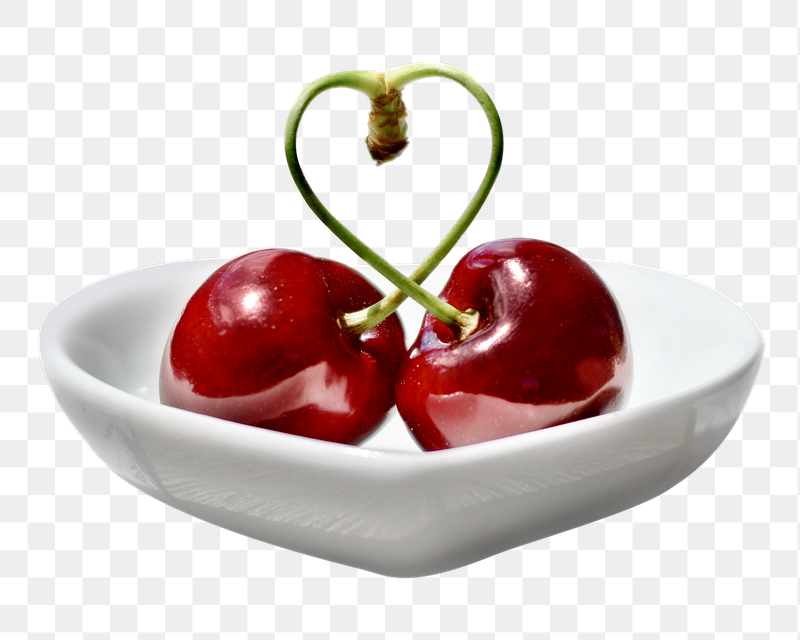 Heart cherries png sticker, transparent | Free PNG - rawpixel