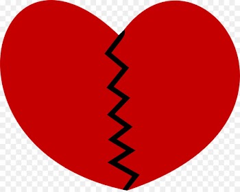 Heart Clip art Valentine's Day Line M-095 - broken or splitted heart vector 