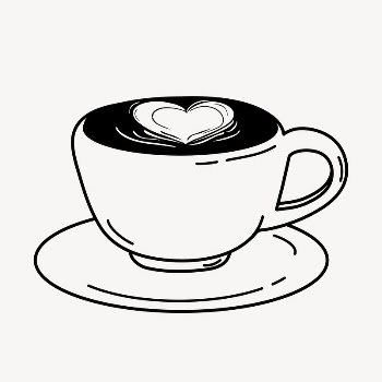 Heart coffee doodle clipart, cute | Free PSD Illustration - rawpixel