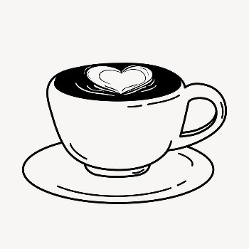 Heart coffee doodle collage element, | Free Vector Illustration - rawpixel