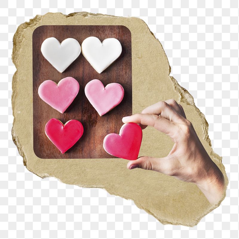 Heart cookies png ripped paper | Free PNG - rawpixel