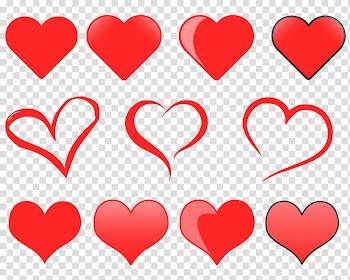 Heart , couple love heart banner material transparent background PNG clipart