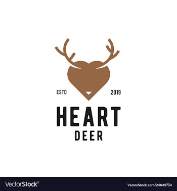 Heart deer logo design vector image