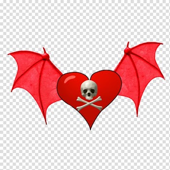 Heart Devil Symbol , flying heart transparent background PNG clipart