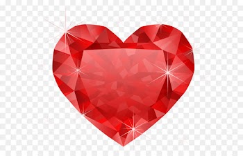 Heart Diamond Red Clip art - Large Transparent Diamond Red Heart PNG Clipart 