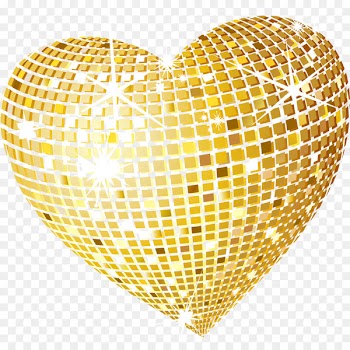 Heart Disco Clip art - gold 