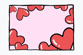 Heart doodle frame psd pink background | Free stock illustration | High Resolution graphic