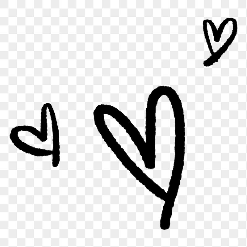 Heart doodle png sticker, black | Free Icons - rawpixel