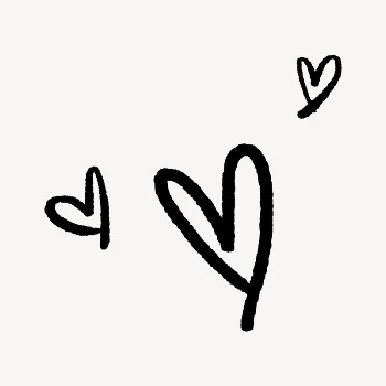 Heart doodle sticker, black cute | Free Icons - rawpixel