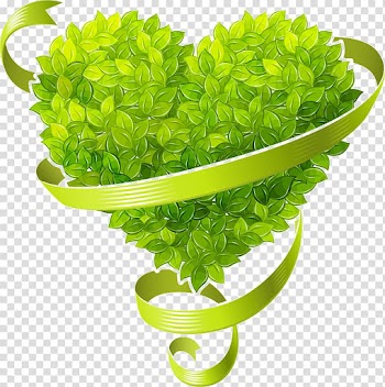 Heart Ecology, green leaves transparent background PNG clipart