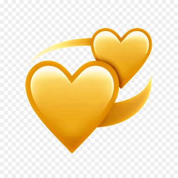 Heart Emoji Yellow Love M-095 - scrolled heart yellow 