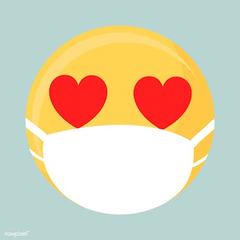Heart-eyes emoji wearing a face mask during coronavirus pandemic illus.. | Free  illustration - 2309515