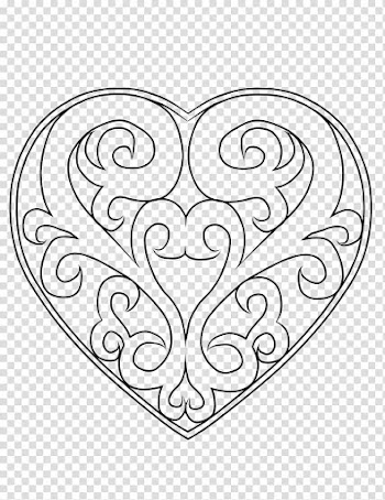 Heart Filigree Line art Drawing , FILIGREE transparent background PNG clipart