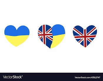 heart flag of england and ukraine symbol