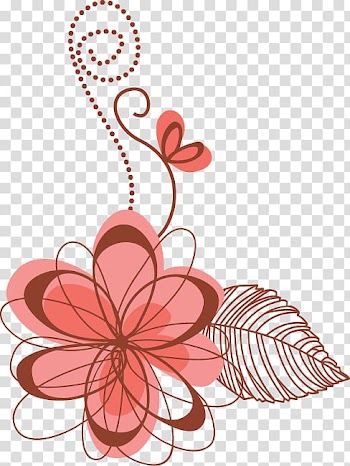 Heart Flower , Hand-painted red flower pattern transparent background PNG clipart