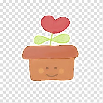 Heart flower in pot illustration, heart, Recycle Bin Empty transparent background PNG clipart
