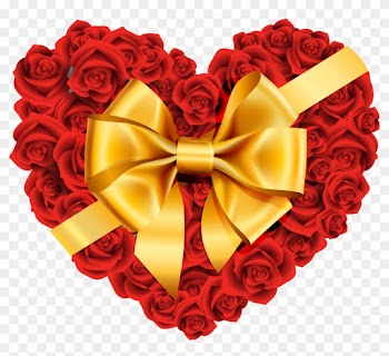 Heart Flowers Clip Art - Rose And Heart Png