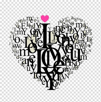 Heart form love text , Love Heart Valentines Day Typography, heart transparent background PNG clipart