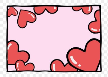 Heart frame png pink doodle background | Free stock illustration | High Resolution graphic