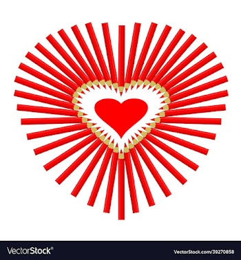 heart from red crayons