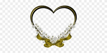 Heart Gold Flower - Love Heart Frame Png