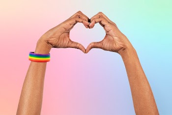 Heart hand gesture LGBTQ+ ally campaign | Free stock photo | High Resolution image