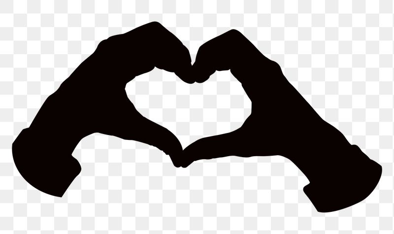 Heart hands png silhouette  | Free PNG - rawpixel