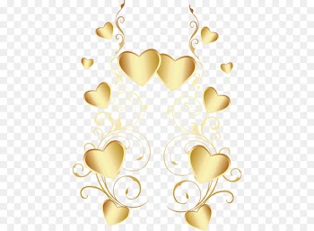 Heart - Heart-shaped, gold heart-shaped, material Taobao, Valentine's Day element 
