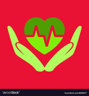Heart icon in love hands heart with cardio line vector image