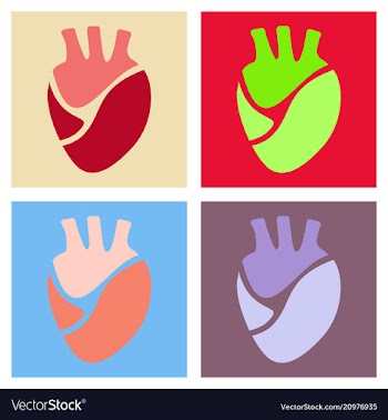 Heart icon world medecine in flatstyle vector image