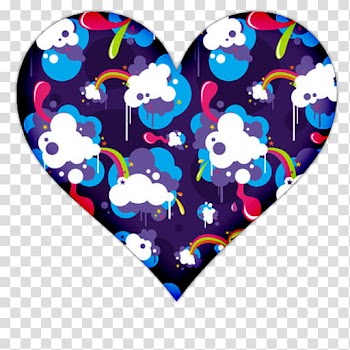 Heart Icons, heart blue and multicolored rainbow print poster transparent background PNG clipart
