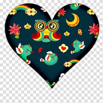Heart Icons, multicolored birds and heart illustration transparent background PNG clipart