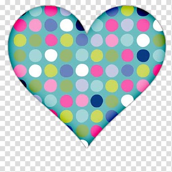 Heart Icons, multicolored polka-dot heart illustration transparent background PNG clipart