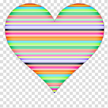 Heart Icons, multicolored striped heart transparent background PNG clipart