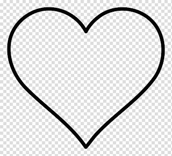 Heart illustration, Black and white Heart Area Pattern, Oval Outline transparent background PNG clipart