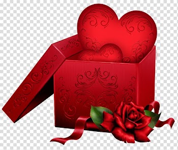 Heart in gift box , Gift Heart Valentine's Day , Gift Box with Heart and Rose transparent background PNG clipart