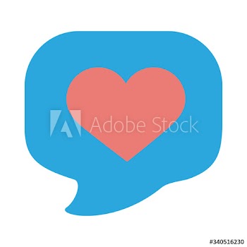 heart in speech bubble flat style icon