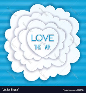 Heart in the clouds love is in the air vector image