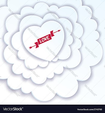 Heart in the clouds vector image