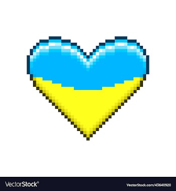 heart in the colors of the flag of ukraine