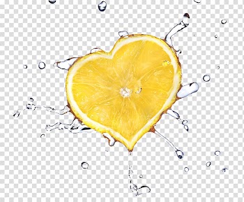 Heart lemon illustration, Juice Fruit Infusion Water, Fruit Water Splash transparent background PNG clipart