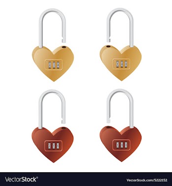 Heart lock vector image