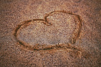Heart on the sand