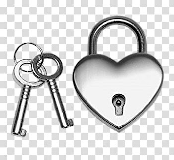 Heart padlock and keys illustration, Heart Shaped Lock and Keys transparent background PNG clipart