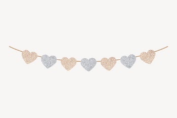 Heart party flag decoration collage | Free PSD - rawpixel
